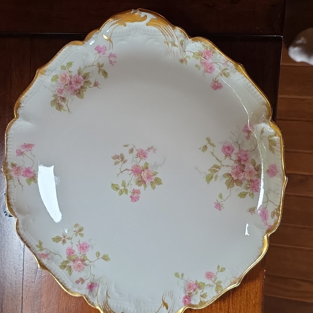 Vintage HAVILAND Serving Plate.  Delicate Pink Floral Design.